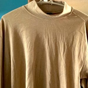 Mens Lands End Beige Mock Neck Turtleneck Size XL Barely Worn